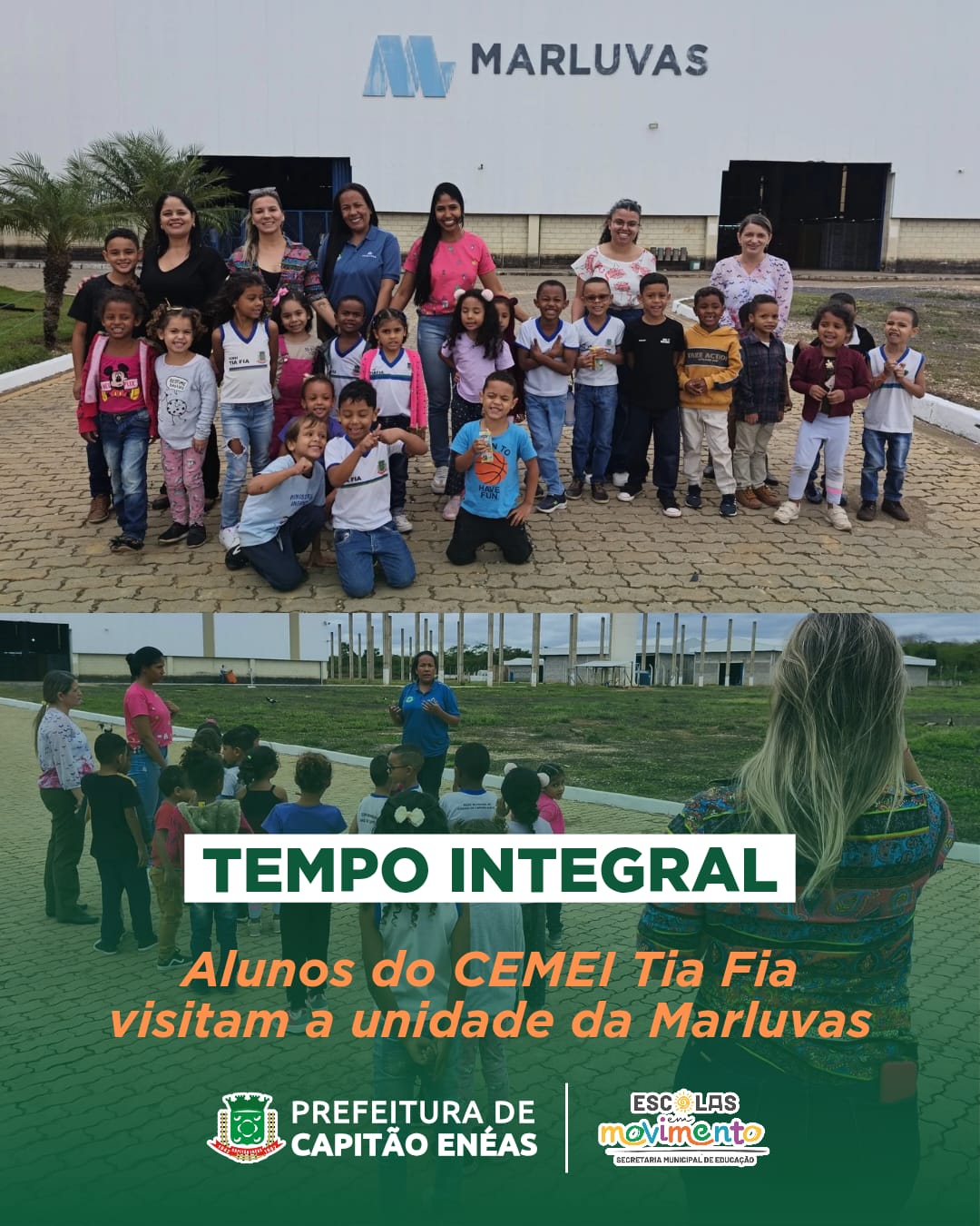 Alunos do CEMEI Tia Fia visitam a unidade da Marluvas